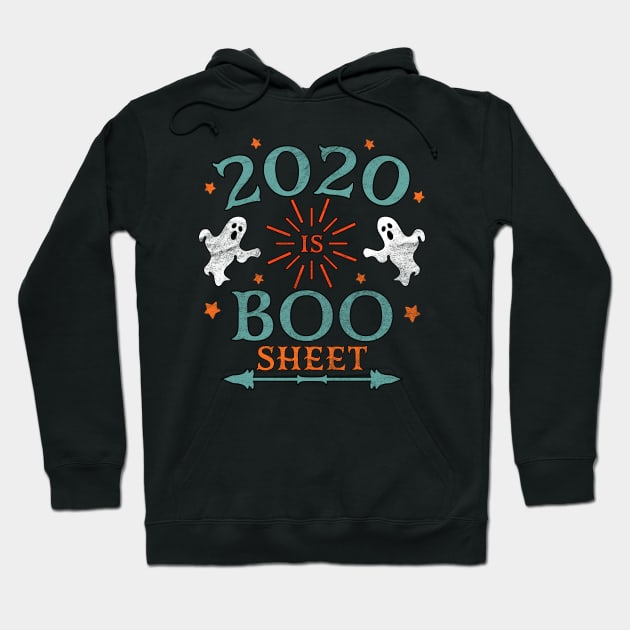 2020 is Boo Sheet Halloween Vintage Distressed Hoodie by OrangeMonkeyArt